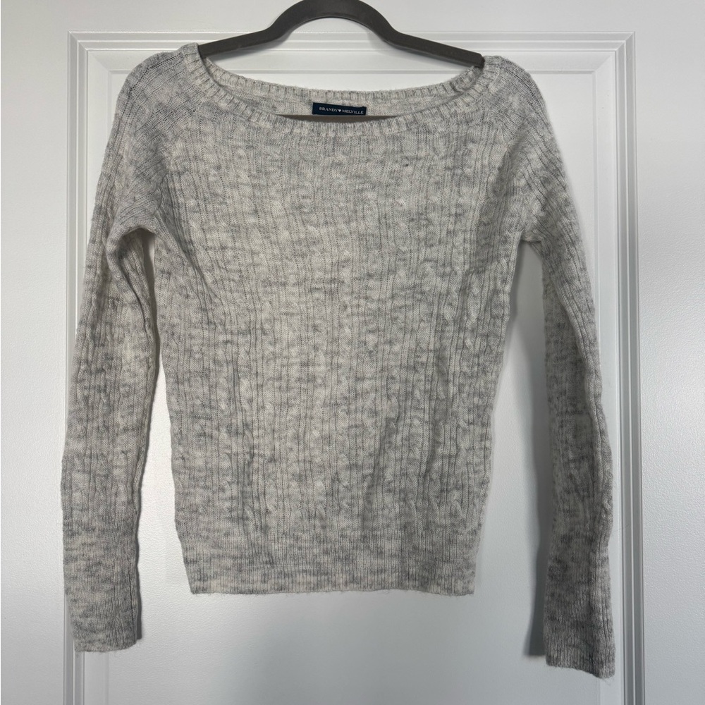 Brandy Melville Mohair Light Gray Knit Sweater
